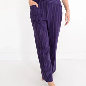 Vintage Ron Parker 100% Textured Double Knit Purple Crop Pants